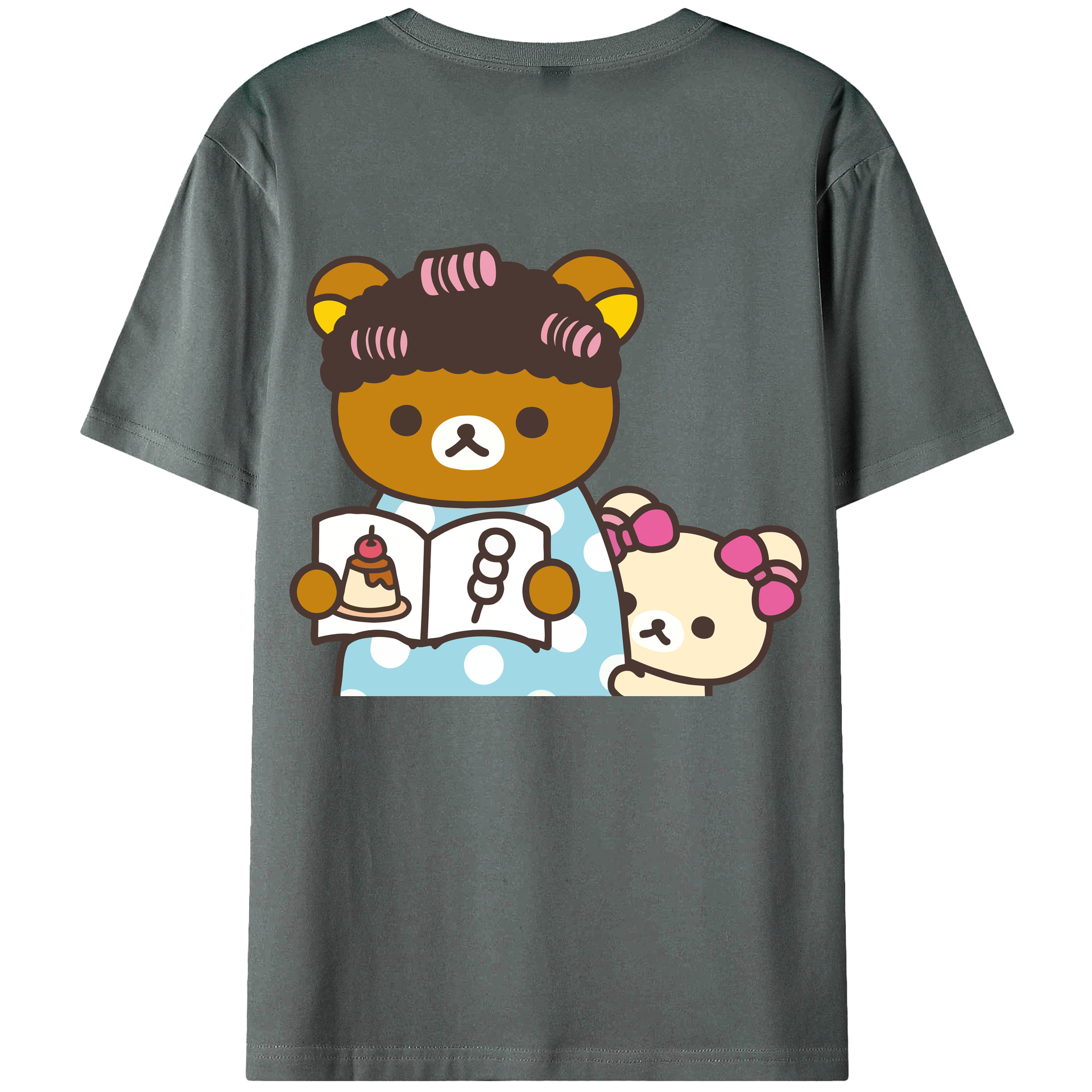 （画像用） リラックマ リラックマ キイロイトリ Rilakkuma Korilakkuma Kiiroitori 綿100％ メンズ半袖Tシャツ（バックプリント） 通気性
